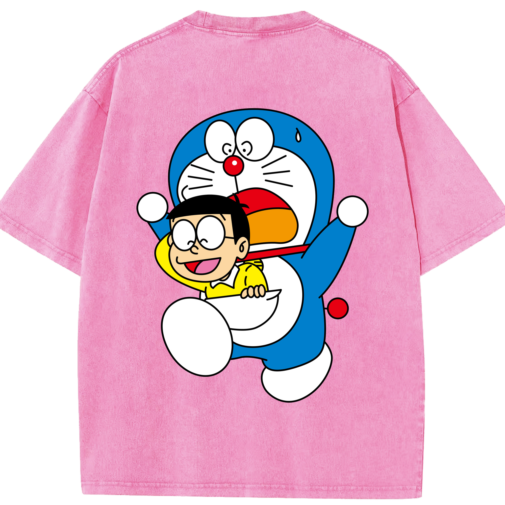 （画像用） ドラえもん Doraemon 綿100% ヴィンテージ風 半袖Tシャツ（背面プリント）